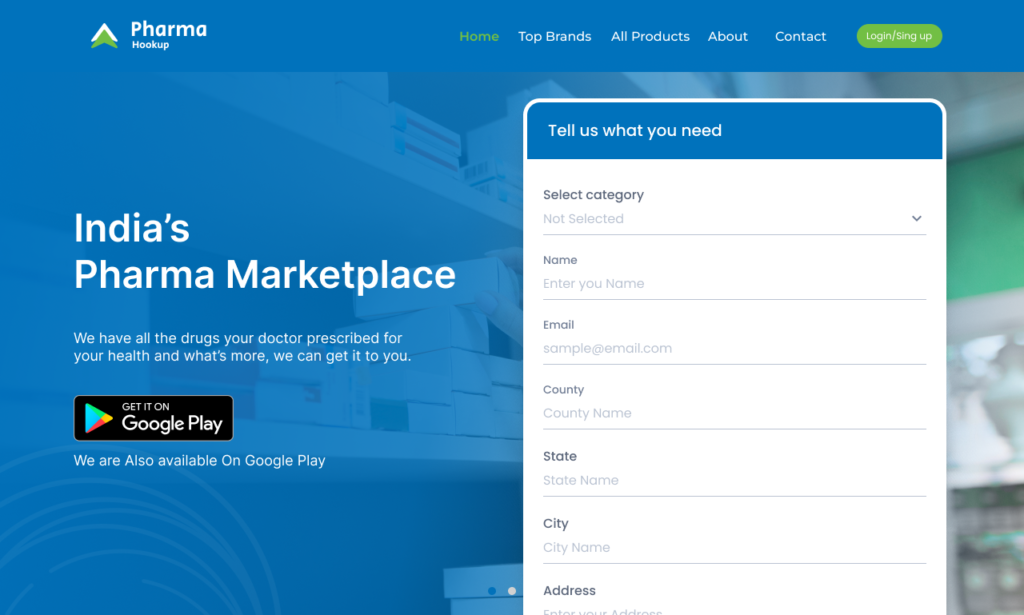 pharmahookup website design